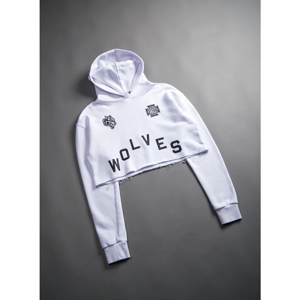 Darc Sport She Wolf Pyramid Pierce Cropped Hoodie White M Limited Edition 884/1k